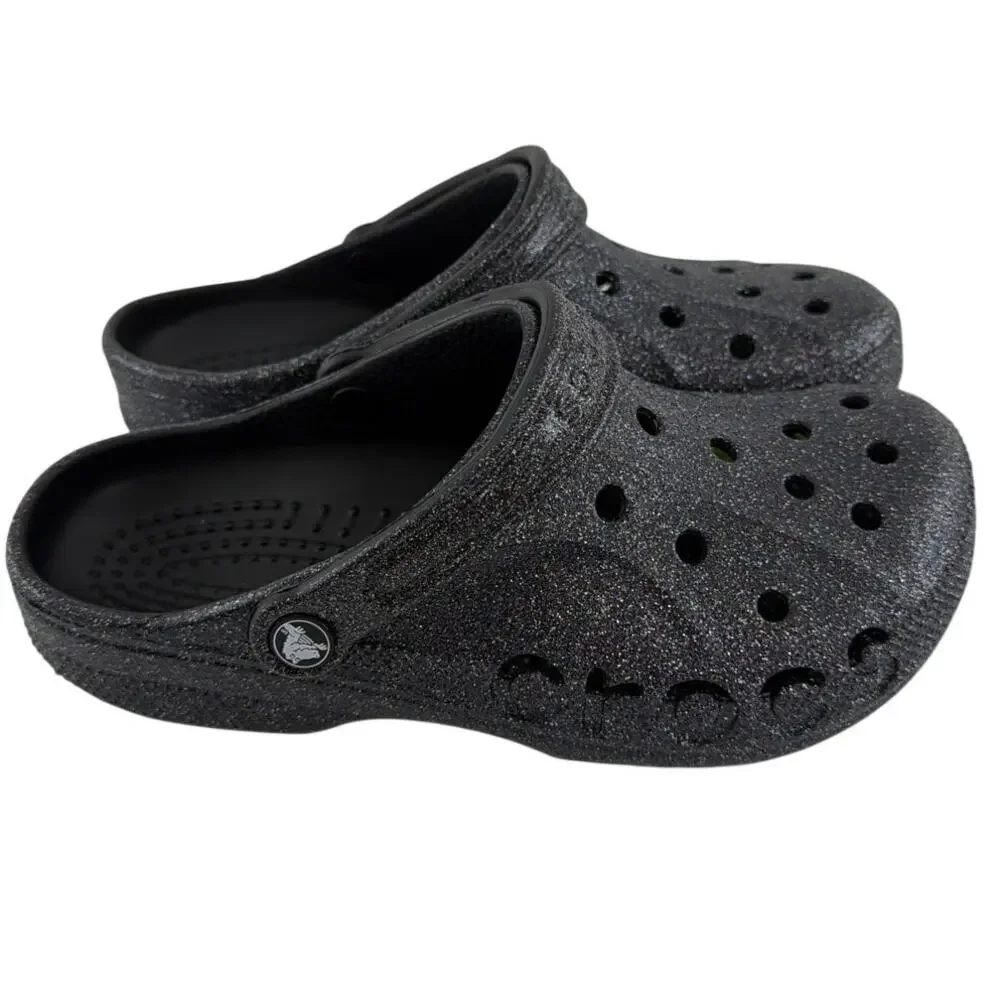 Crocs Unisex Black Baya Glitter Clogs Size M's 7 W's 9 - Picture 5 of 12